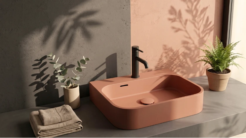 Umywalka BELORIA Solid Surface Coco White