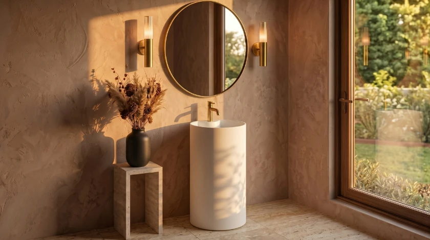 Umywalka wolnostojąca LEYA Solid Surface Coco White