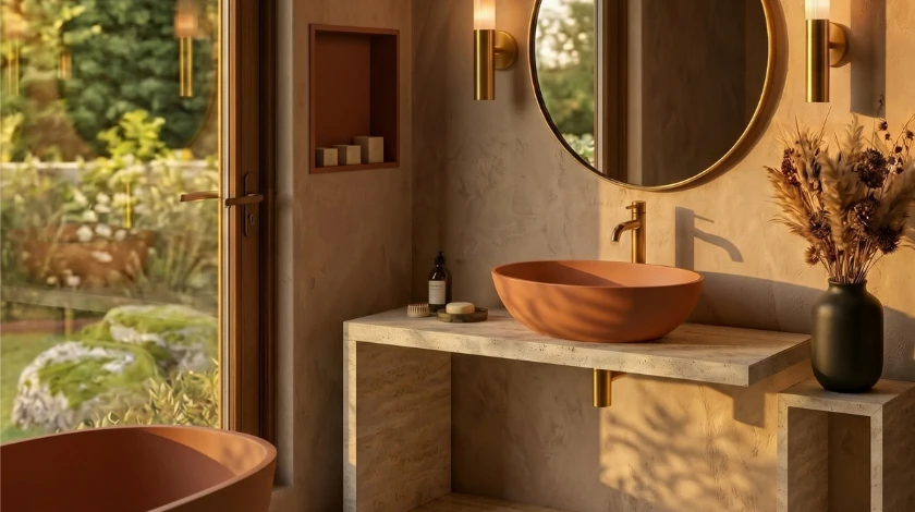 Umywalka TIERA Solid Surface Cemento Raw