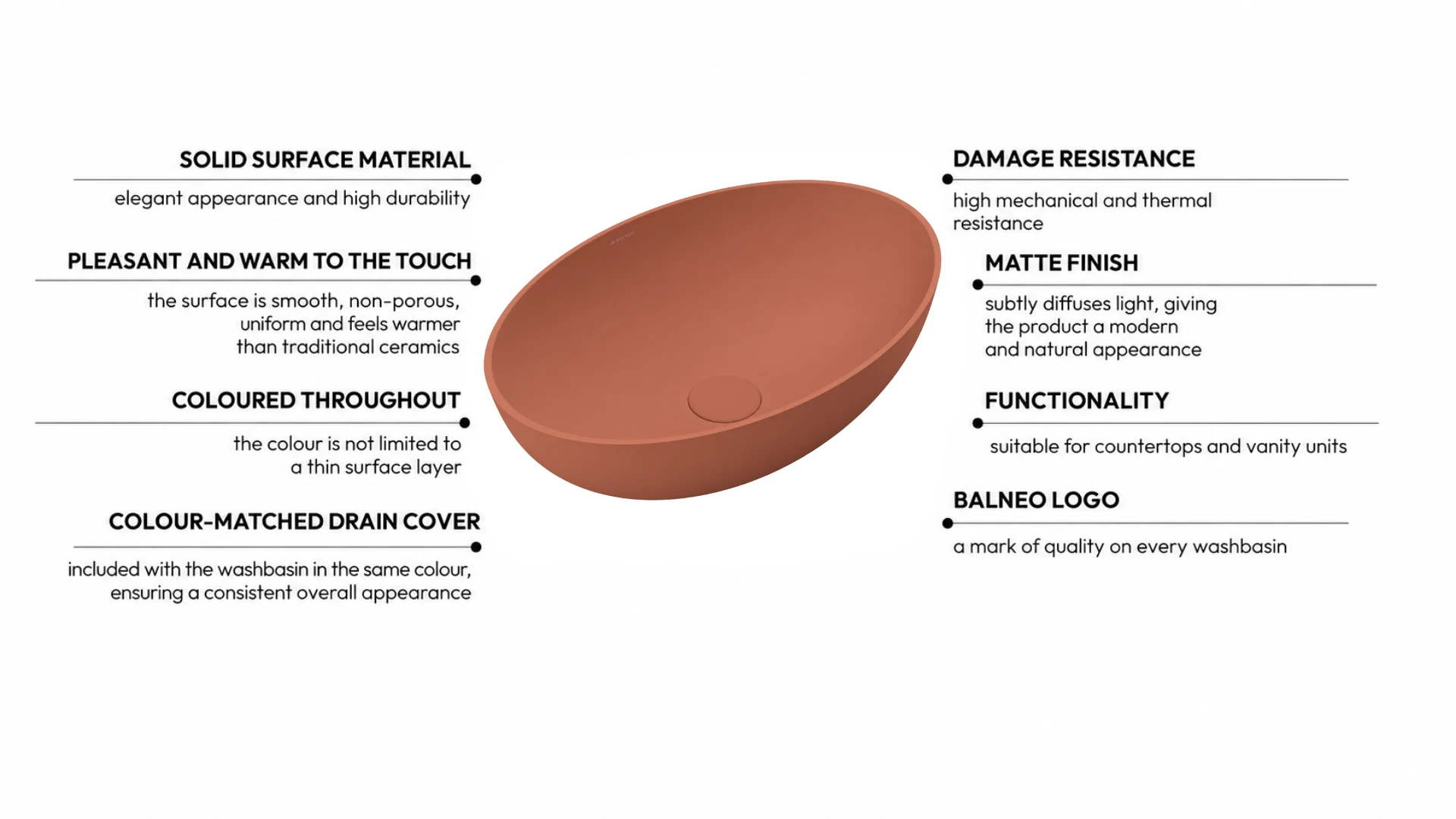 Washbasin SOVELIA Solid Surface Cotto Antico