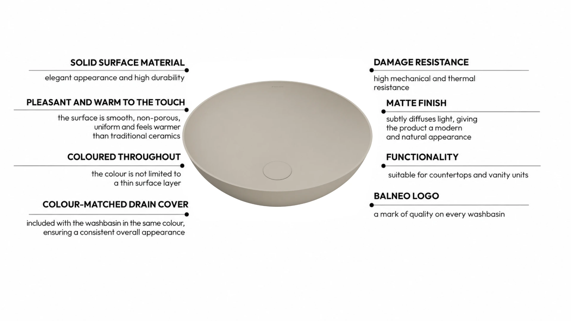 Washbasin TIERA Solid Surface Cashmere Dune