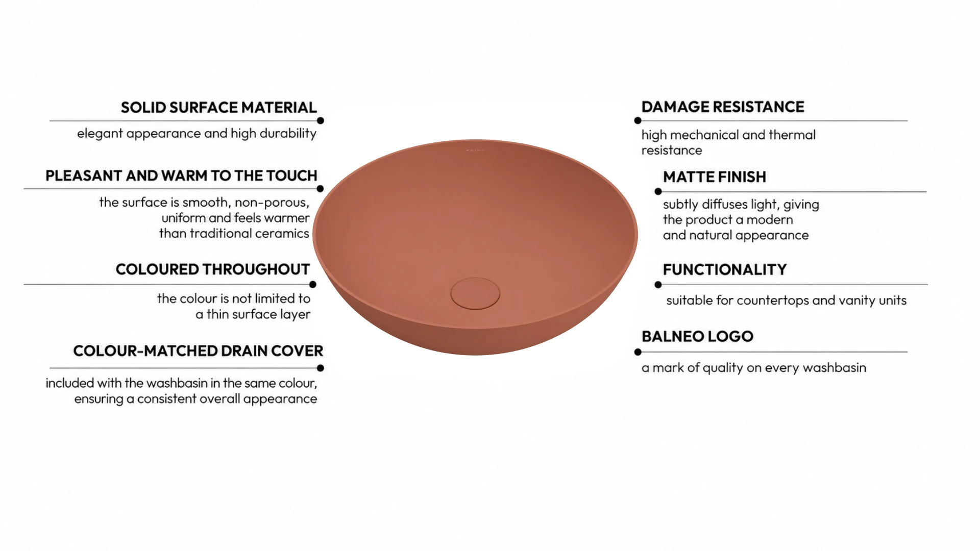 Washbasin TIERA Solid Surface Cotto Antico