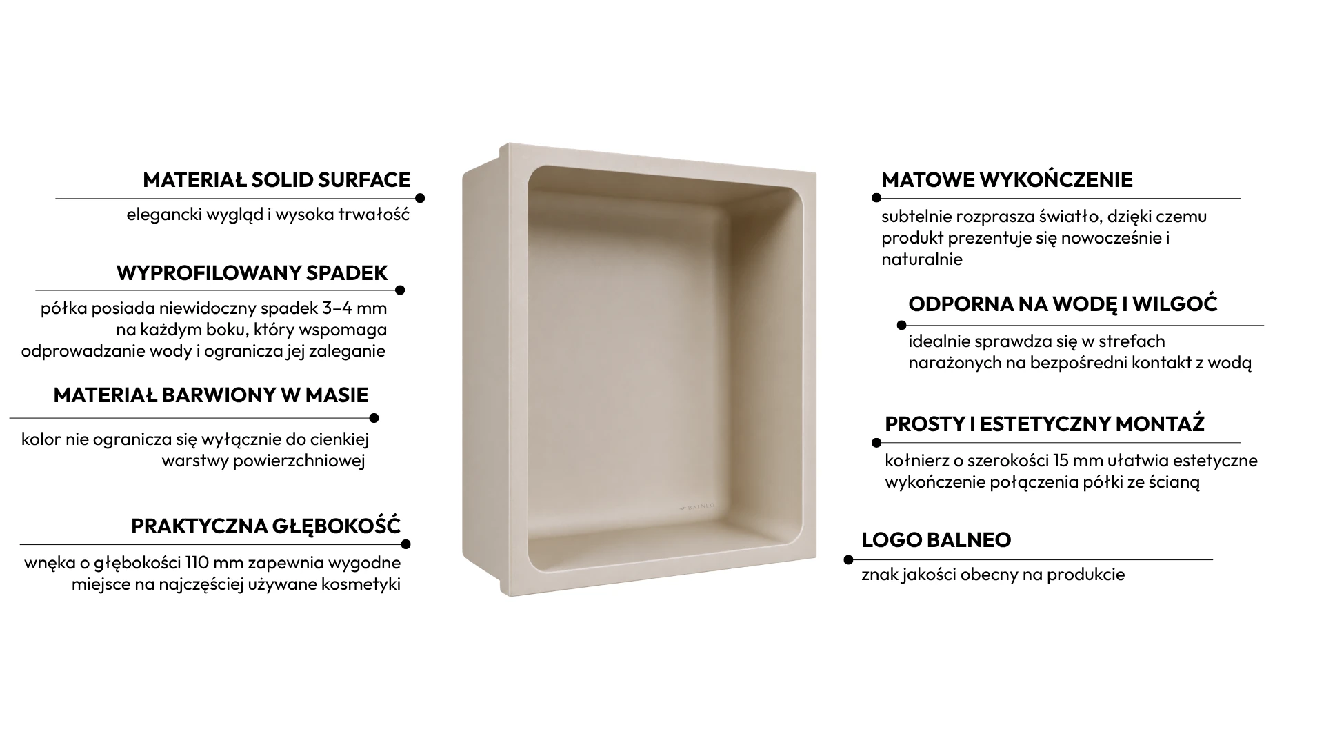 Półka wnękowa WALL-BOX Solid One Cashmere Dune