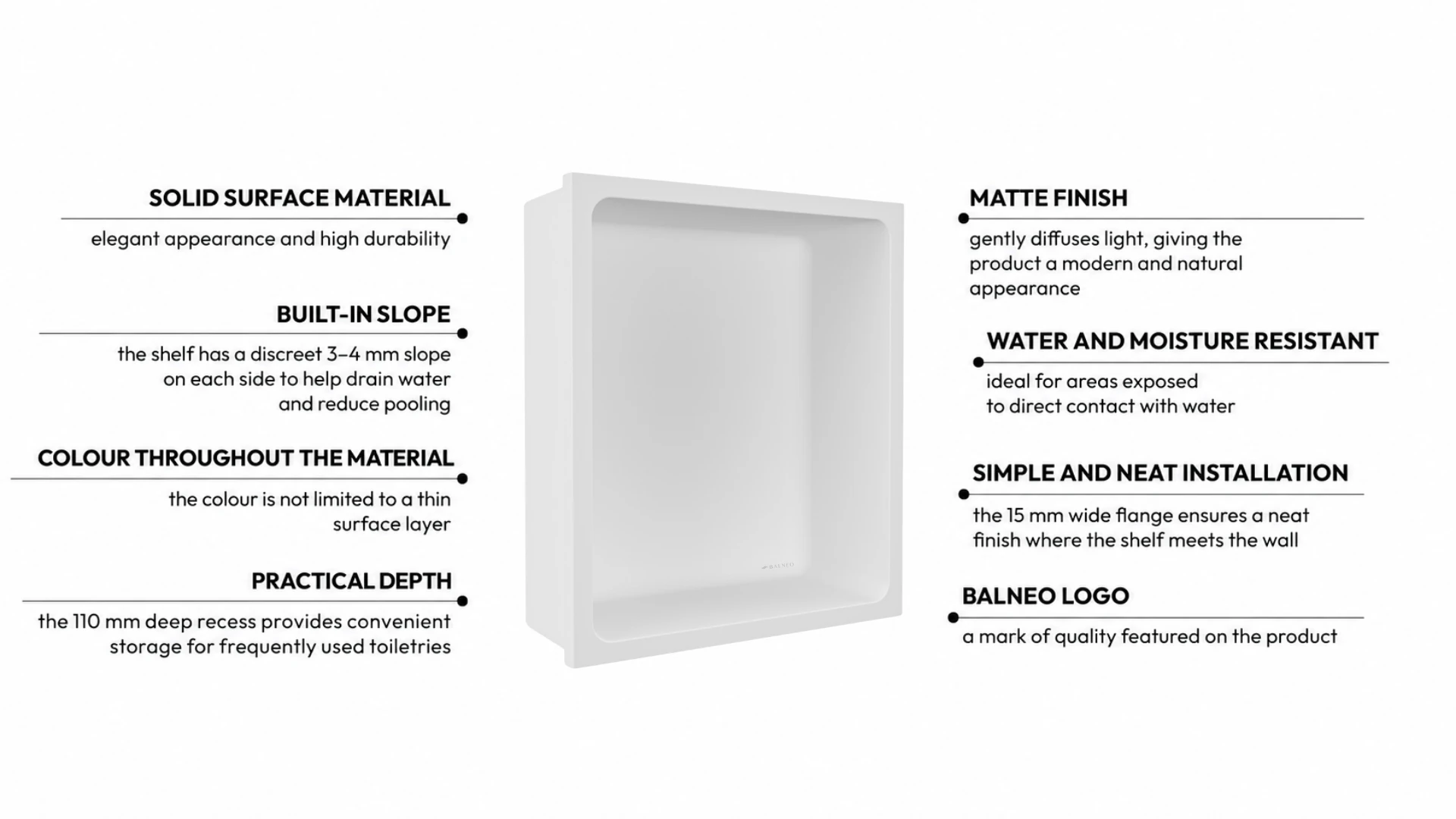 Recessed shelf WALL-BOX Solid One Coco White