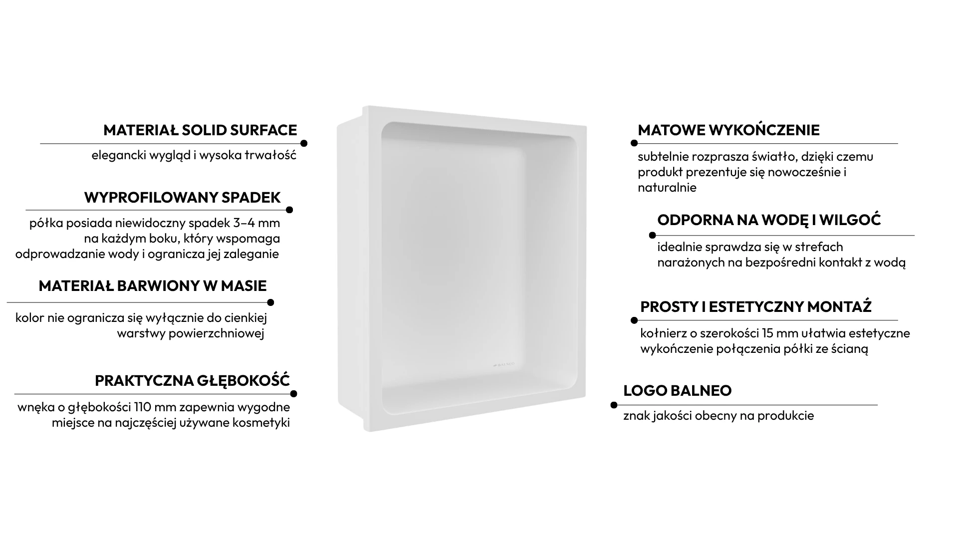 Półka wnękowa WALL-BOX Solid One Coco White