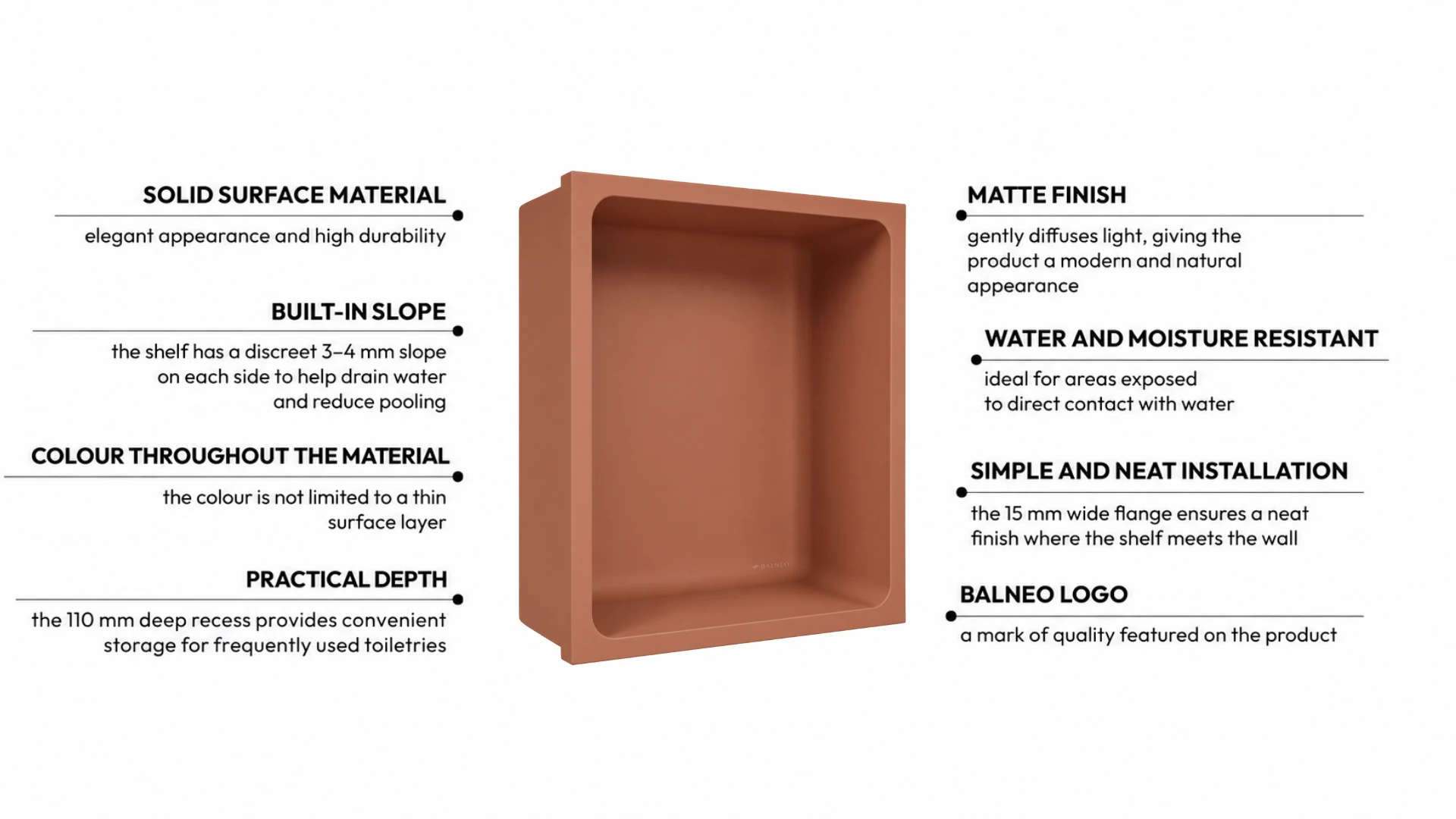 Recessed shelf WALL-BOX Solid One Cotto Antico