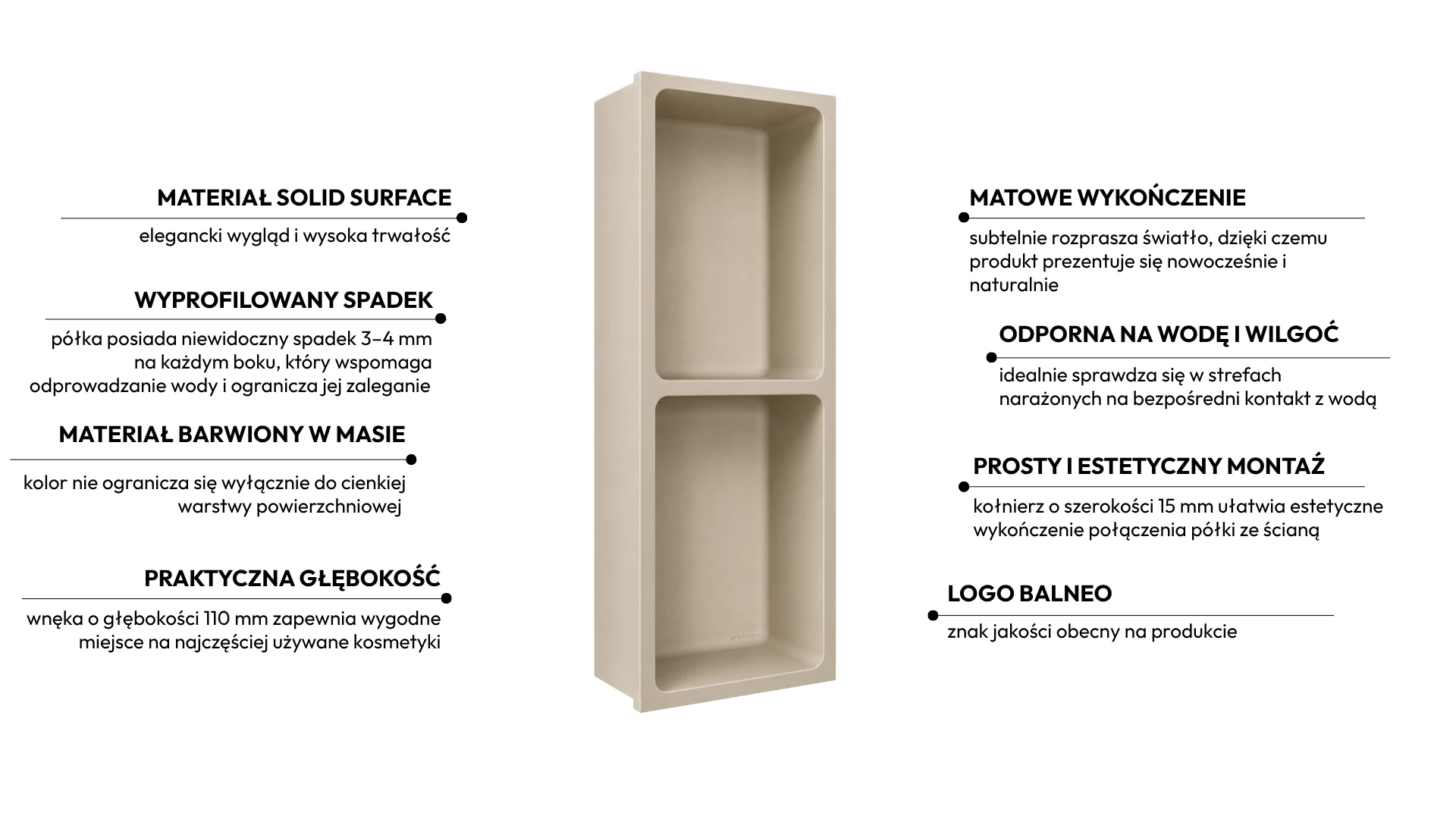 Półka wnękowa WALL-BOX Solid Duo Cashmere Dune