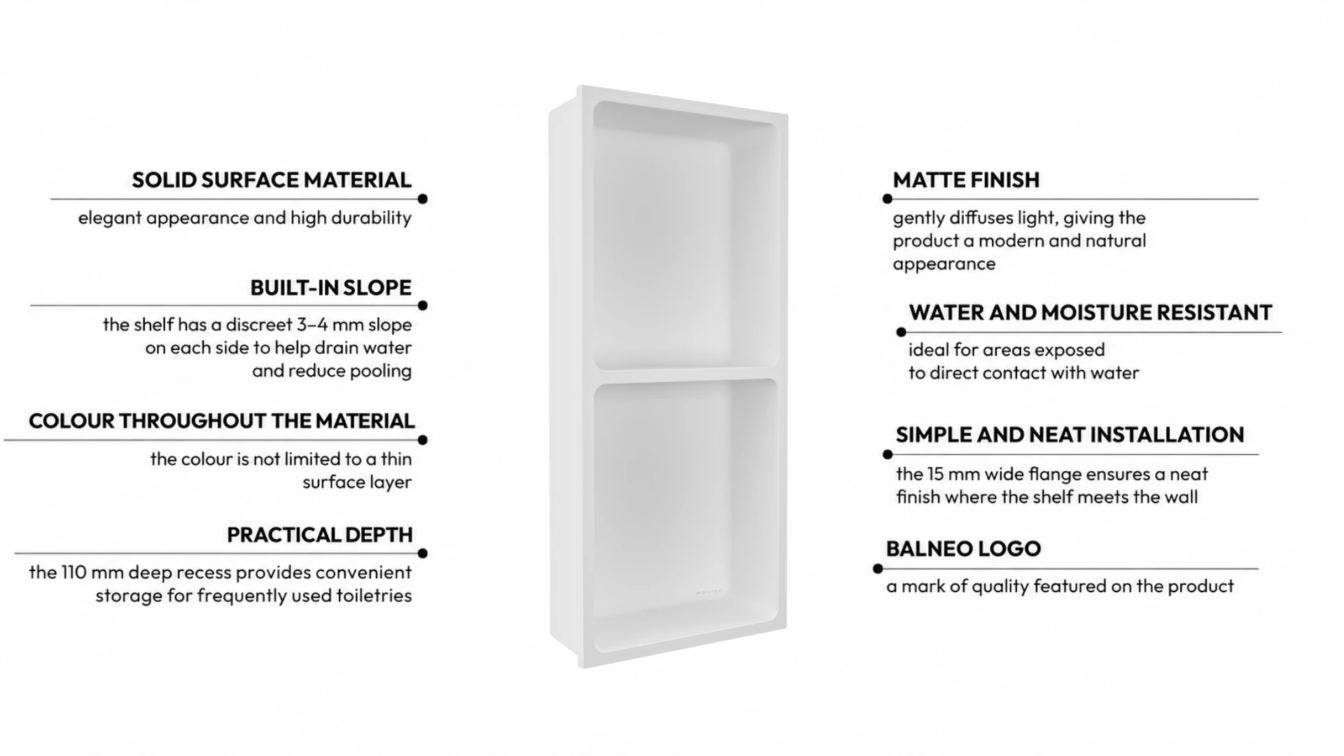 Recessed shelf WALL-BOX Solid Duo Coco White