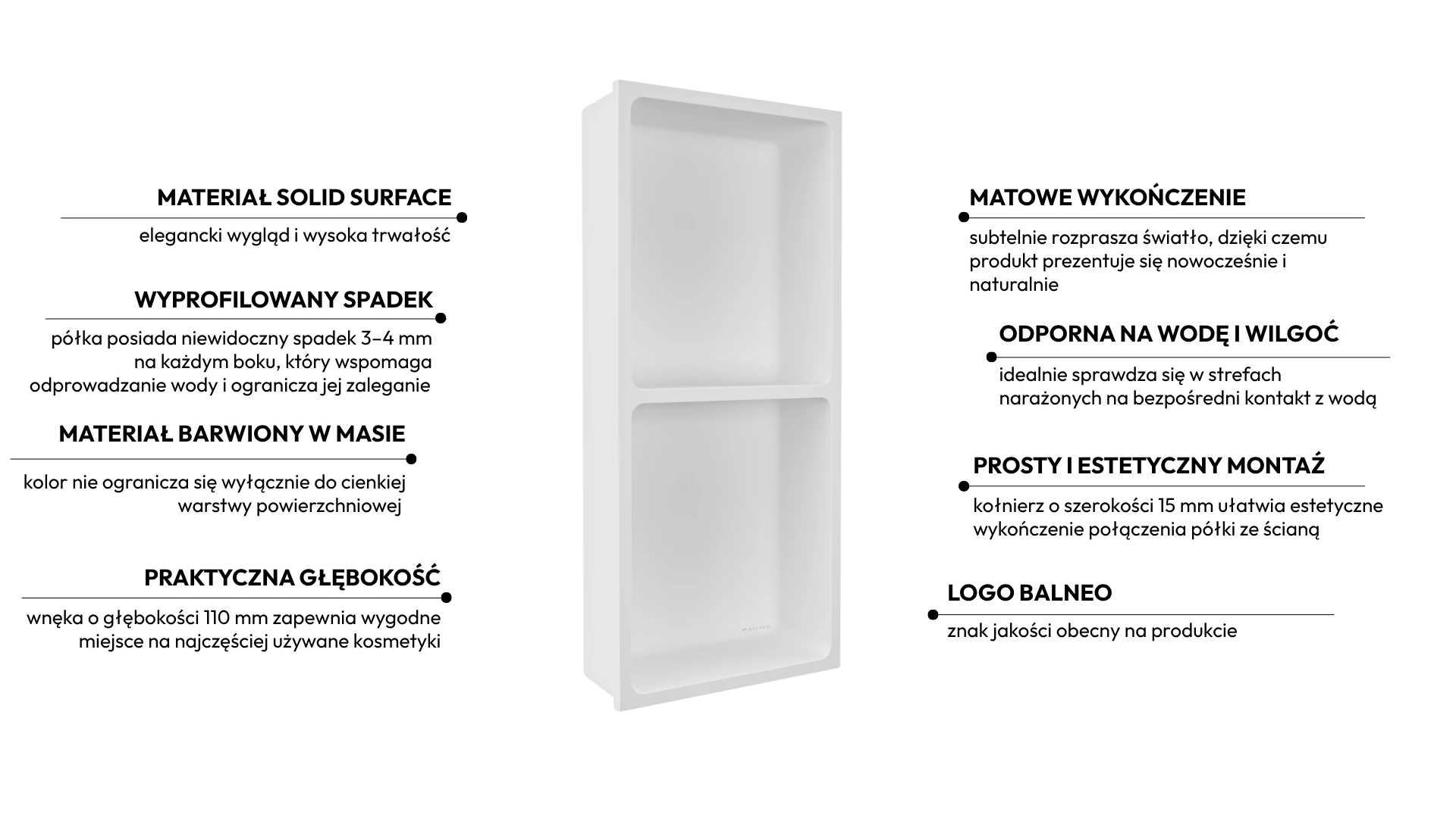 Półka wnękowa WALL-BOX Solid Duo Coco White