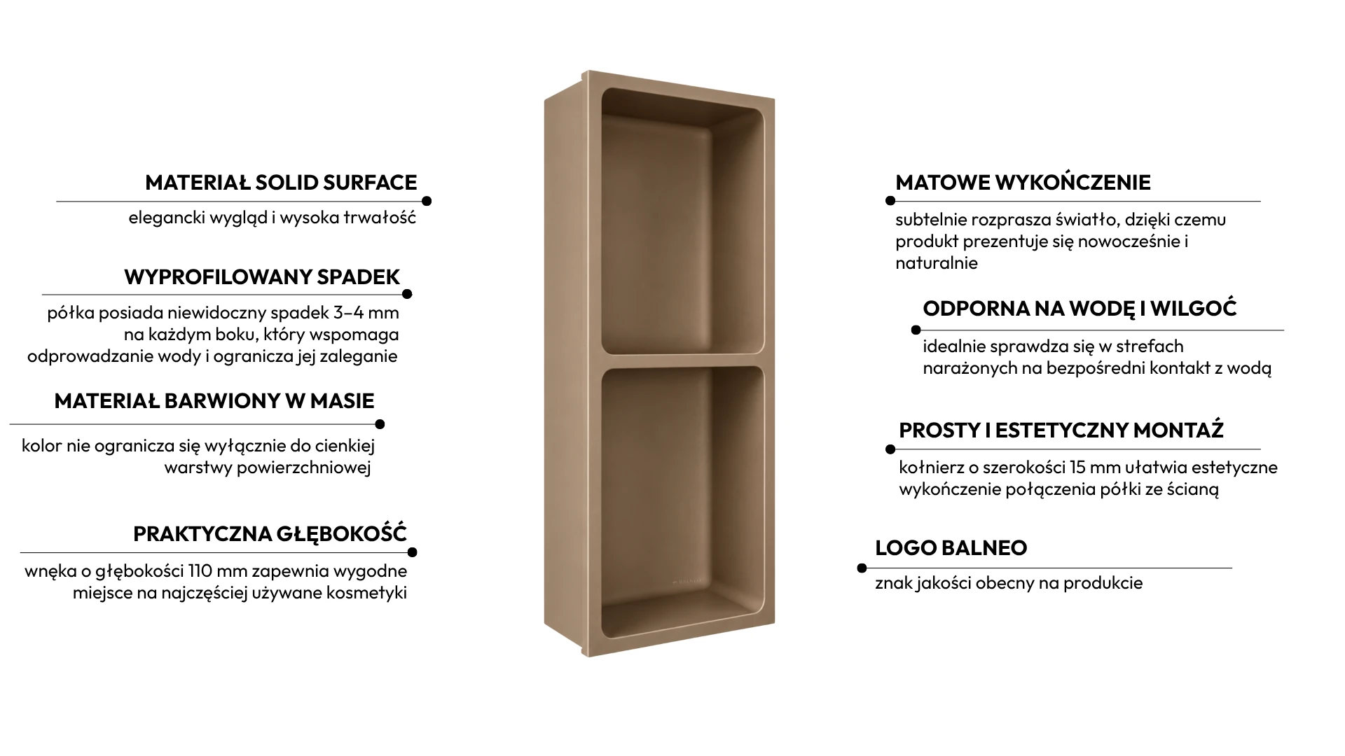 Półka wnękowa WALL-BOX Solid Duo Mocca Mousse