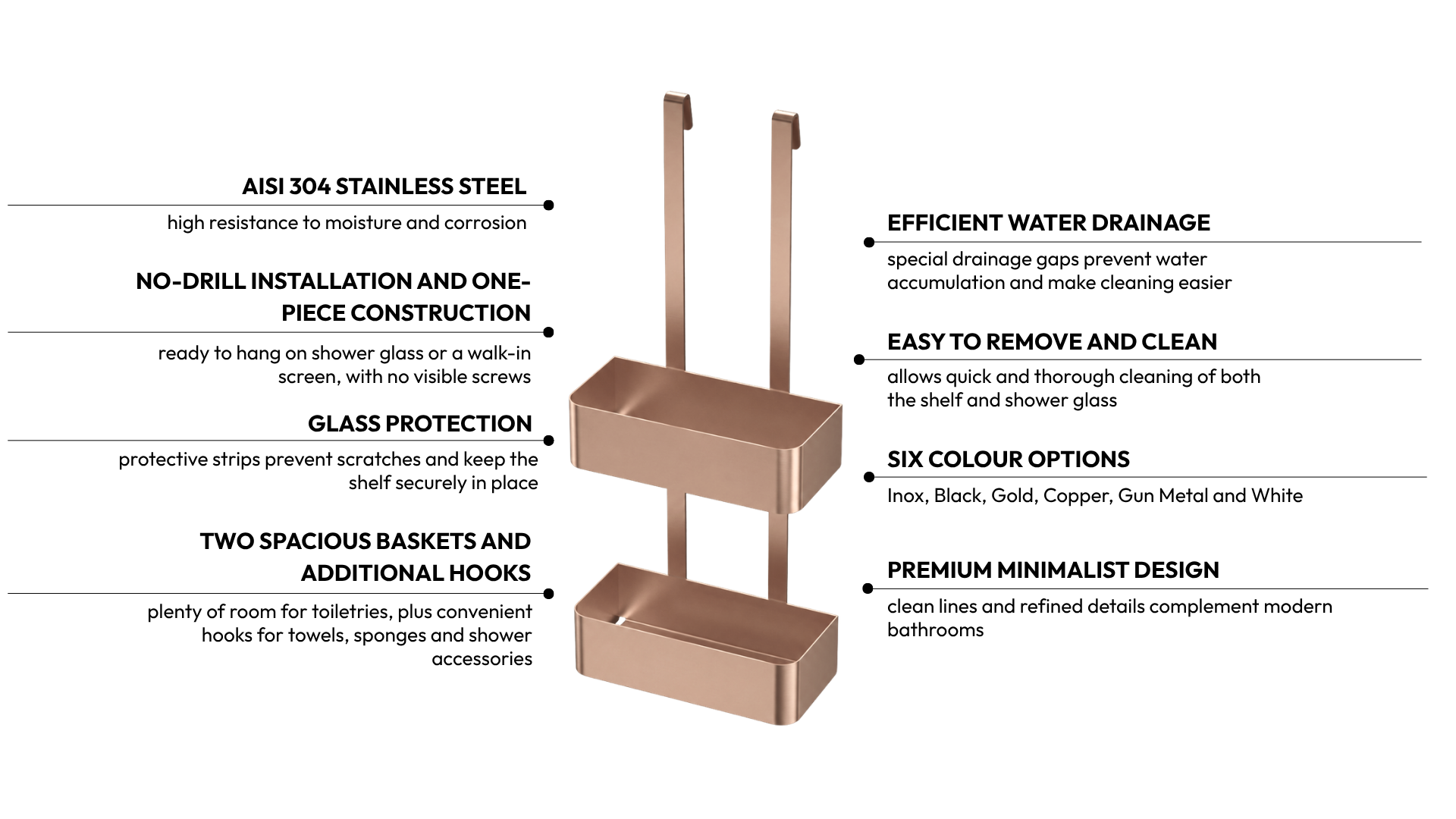 Shower shelf Balneo MARELLO COPPER