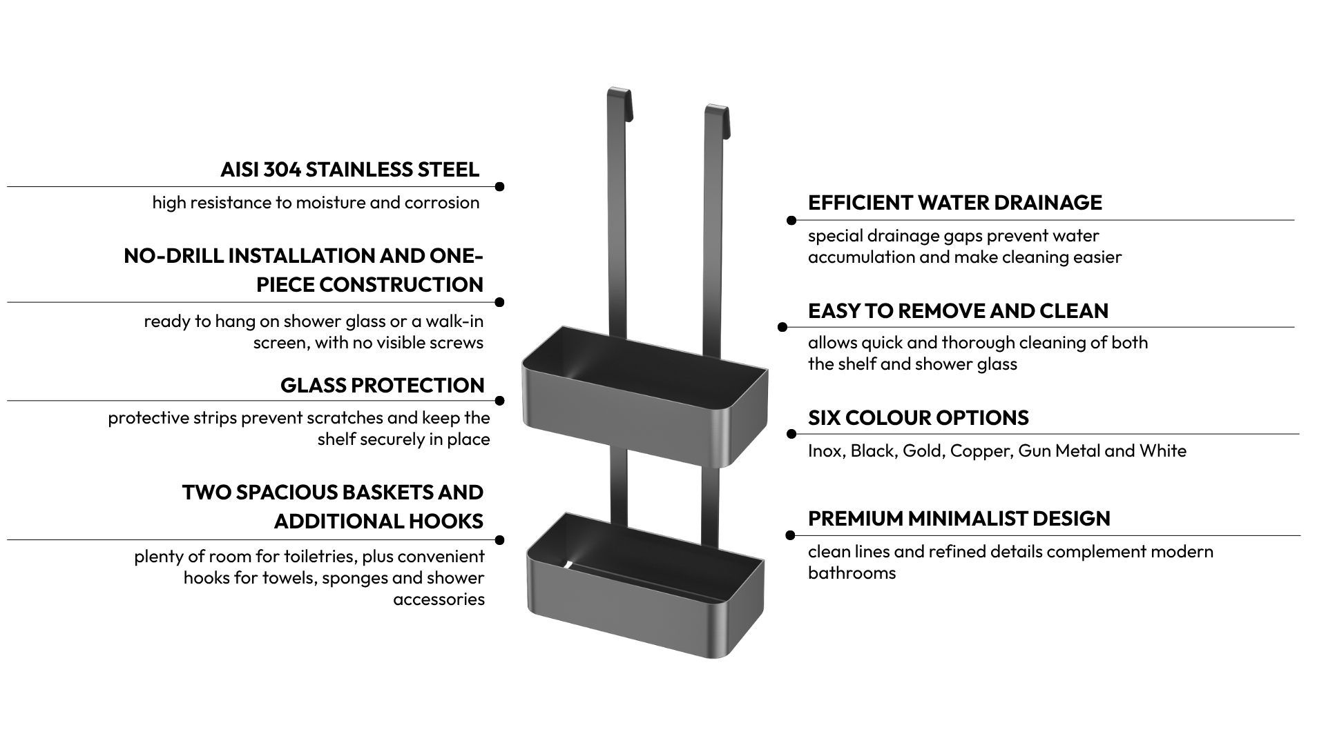 Shower shelf Balneo MARELLO GUN METAL
