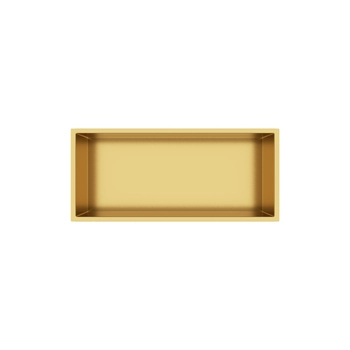 Balneo WALL-BOX ONE Gold 45x20x10 cm gold stainless steel recessed shelf with collar