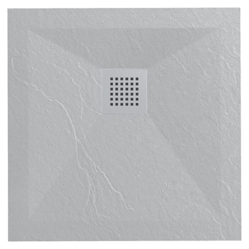Balneo Stone Tray composite shower tray 90 x 90 x 2.5 cm light grey low square