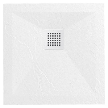 Balneo Stone Tray composite shower tray 90 x 90 x 2.5 cm white low square