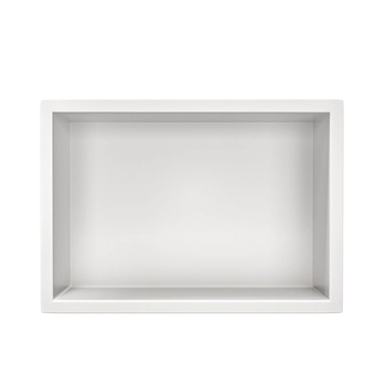 Balneo WALL-BOX ONE White 30x20x10 cm white stainless steel recessed shelf with collar