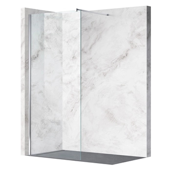 Shower screen Balneo Beira 80 x 200 cm chrome glass transparent 8 mm