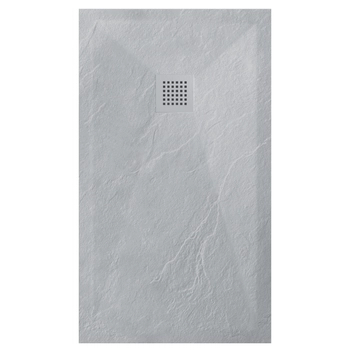 Balneo Stone Tray Composite Shower Tray, 140 × 90 × 2.5 cm, Light Gray, Low-Profile Rectangular