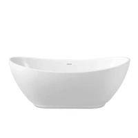 Balneo PARMA freestanding bathtub 170 x 72 cm, white acrylic with a stainless steel frame and 6 stabilizing legs, featuring an overflow and white drain
