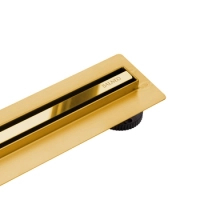 Linear drain floor Balneo Slim & Low ProLine Mirror Gold 70 cm gold mirror