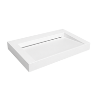 Veloria Solid Surface Washbasin, Coco White, with Linear Drain, 80 cm