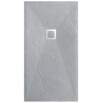 Balneo Stone Tray Composite Shower Tray 110 × 90 × 2.5 cm, Light Gray, Low-Profile, Rectangular