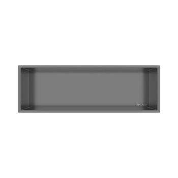 Balneo Wall Box One Gun Metal 60×20×10 cm recessed stainless steel shelf with flange