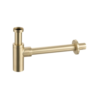 Balneo Round Gold Brass Washbasin Siphon – Brushed Gold