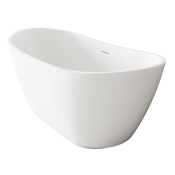 Freestanding bathtub Balneo PARMA NO RIM 170 x 72 cm white acrylic with frame made of stainless steel and 6 stabilizing legs with overflow and white plug