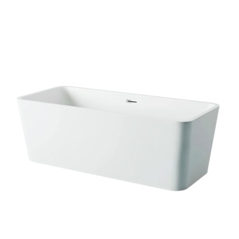 Balneo ROMA freestanding bathtub 170 x 80 cm white acrylic with stainless steel frame and 6 stabilising legs with overflow and chrome plug