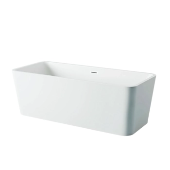 Balneo ROMA freestanding bathtub 170 x 80 cm white acrylic with stainless steel frame and 6 stabilising legs with overflow and white plug