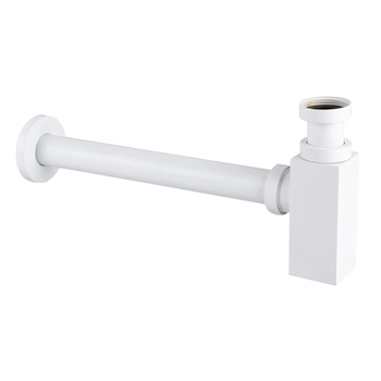 Syfon umywalkowy mosiężny Balneo biały kwadratowy