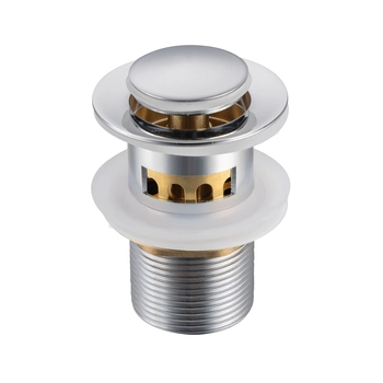 Korek umywalkowy mosiężny Balneo Klik Klak G chrom z koszyczkiem i przelewem