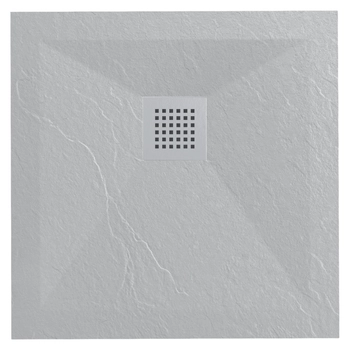Balneo Stone Tray composite shower tray 80 x 80 x 2.5 cm light grey low square