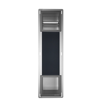 Balneo Wall Box Paper 2 Gun Metal In-Wall Stainless Steel Paper Holder with Storage