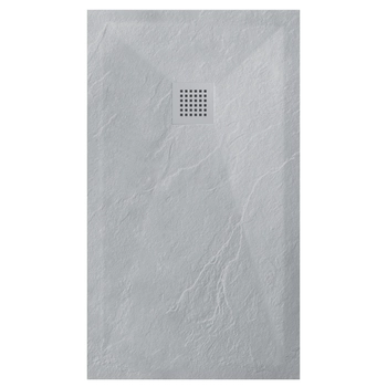 Balneo Stone Tray Composite Shower Tray 120 x 90 x 2.5 cm, Light Gray, Low-Profile Rectangular