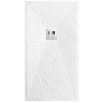 Balneo Stone Tray composite shower tray, 100 × 90 × 2.5 cm, white, low-profile, rectangular