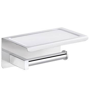 QUBE Paper Holder with Phone Shelf – Chrome