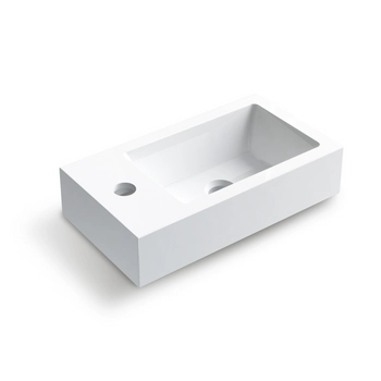 Umywalka nablatowa Balneo Vega 40 x 22 biała z konglomeratu