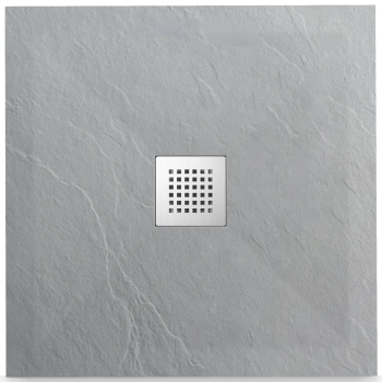 Balneo Stone Tray composite shower tray 90 x 90 x 2.5 cm light grey low square