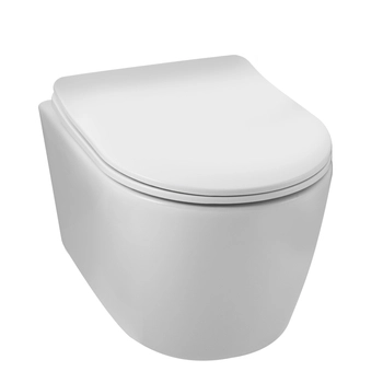 Balneo Luxa Tornado rimless white wall-hung toilet bowl with soft-close duroplast seat