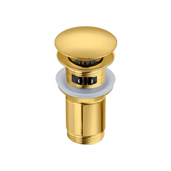 Korek umywalkowy mosiężny Balneo Klik Klak C złoty z przelewem