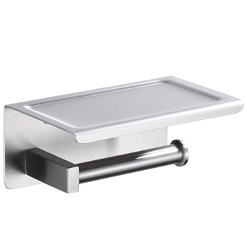 QUBE Paper Holder with Phone Shelf – INOX