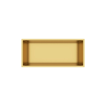 Balneo WALL-BOX ONE Gold 45x20x10 cm gold stainless steel recessed shelf with collar