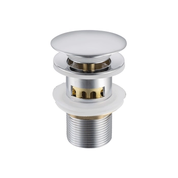 Korek umywalkowy mosiężny Balneo Klik Klak F chrom z koszyczkiem i przelewem