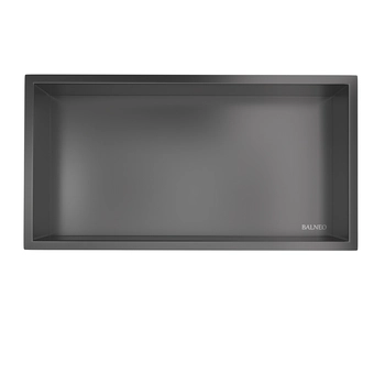 Balneo Wall Box One Inox Recessed Shelf 60 × 30 × 7 cm, Brushed Stainless Steel with Flange