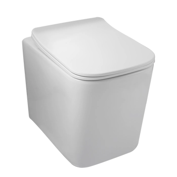 Miska podwieszana WC Balneo Luga rimless biała bez kołnierza z deską wolnoopadającą z duroplastu