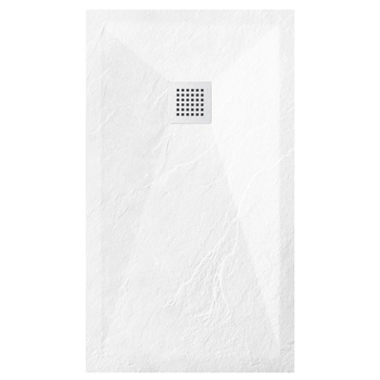 Balneo Stone Tray Composite Shower Tray 110 × 90 × 2.5 cm White, Low-Profile, Rectangular