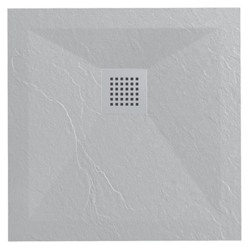 Balneo Stone Tray composite shower tray 90 x 90 x 2.5 cm light grey low square