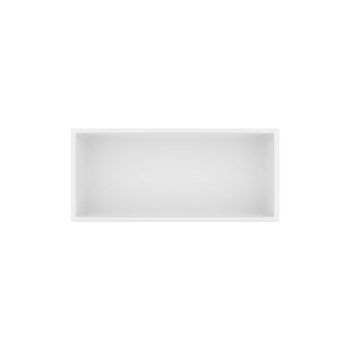 Balneo WALL-BOX ONE White 45x20x10 cm white stainless steel recessed shelf with collar